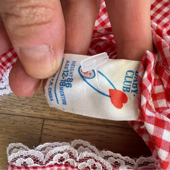 Baby Club Vintage Gingham Floral Dress Red Size 12-18 months - Picture 4 of 4